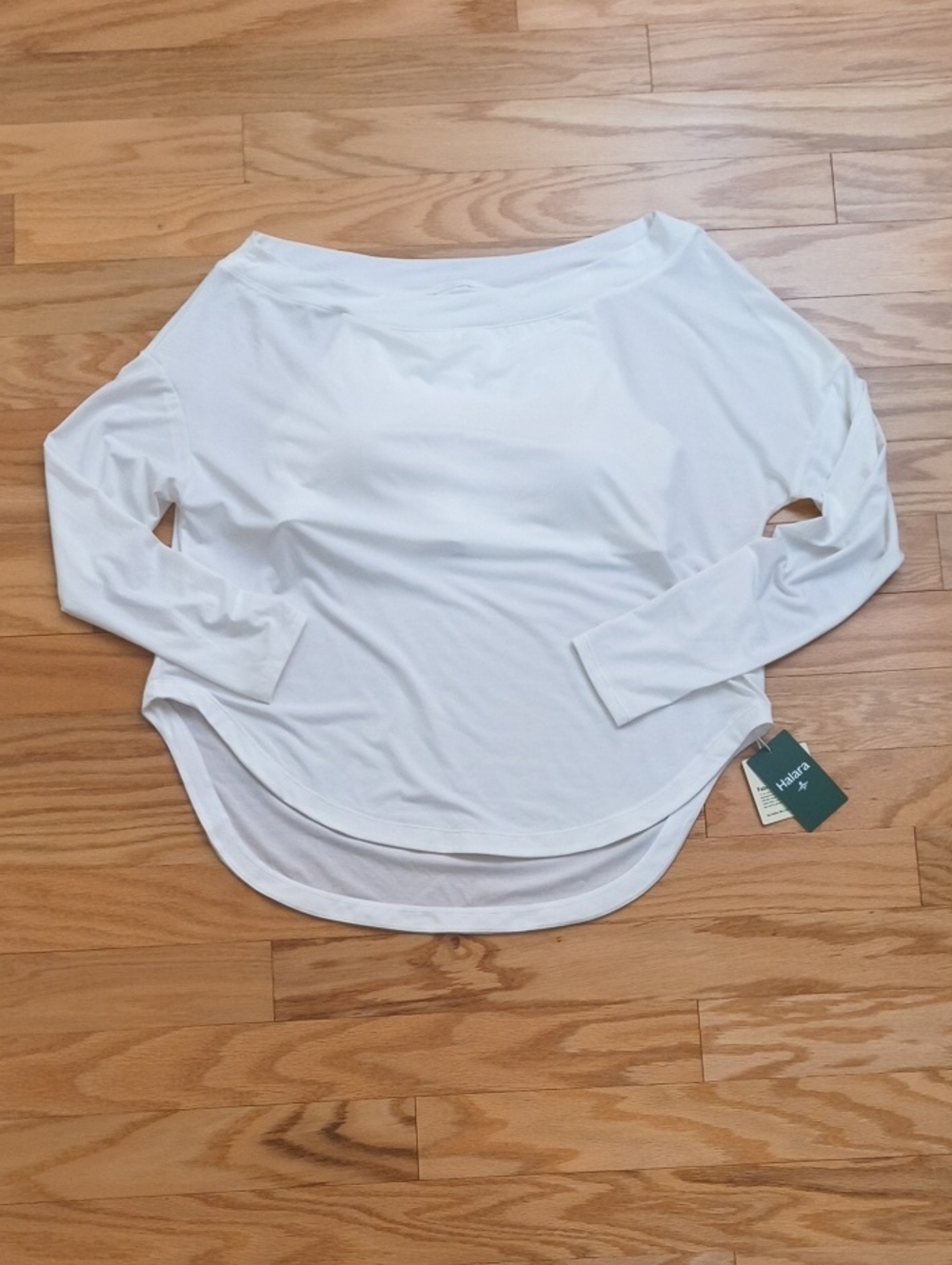 HALARA Boatneck Long Sleeve Top Cream NWT
